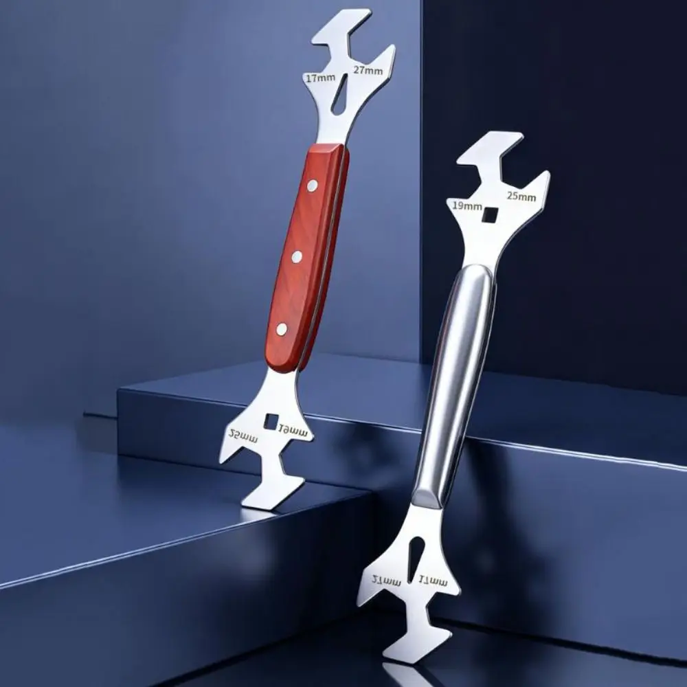 Multi-Function Gas Cylinder Wrench Stainless Steel Double-headed Pressure Reducer Wrench Anti-slip Quick Disassembly