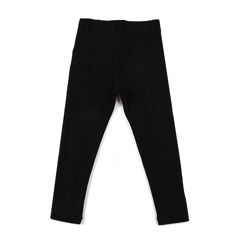 Jungen- und Mädchen-Lange Hosen Schwarze Baumwolle Familien-Set Taillenverstellbare Elastische Hosen Herbst/Winter Kinderkleidung Hosen mit Reißverschluss vorne – Detail 8