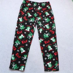 Pantalones de pijama de lana para hombre, pantalón de chándal ligero y cálido, estampado en casa, Otoño e Invierno