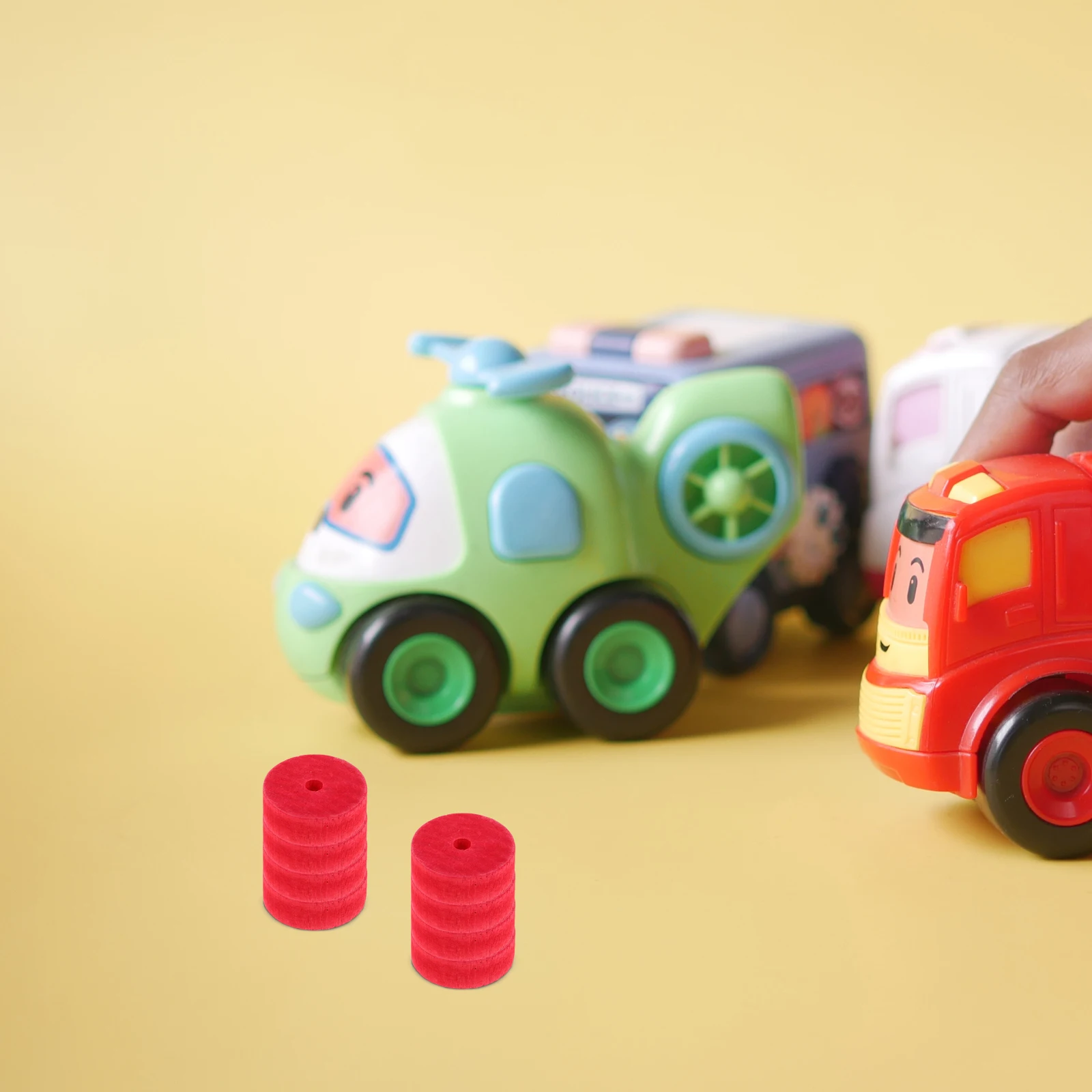 

10 Pcs Wooden Wheels Smooth Finish Toy Car Parts Mini Unfinished Crafts DIY Spindles Rolling Old Farmhouse