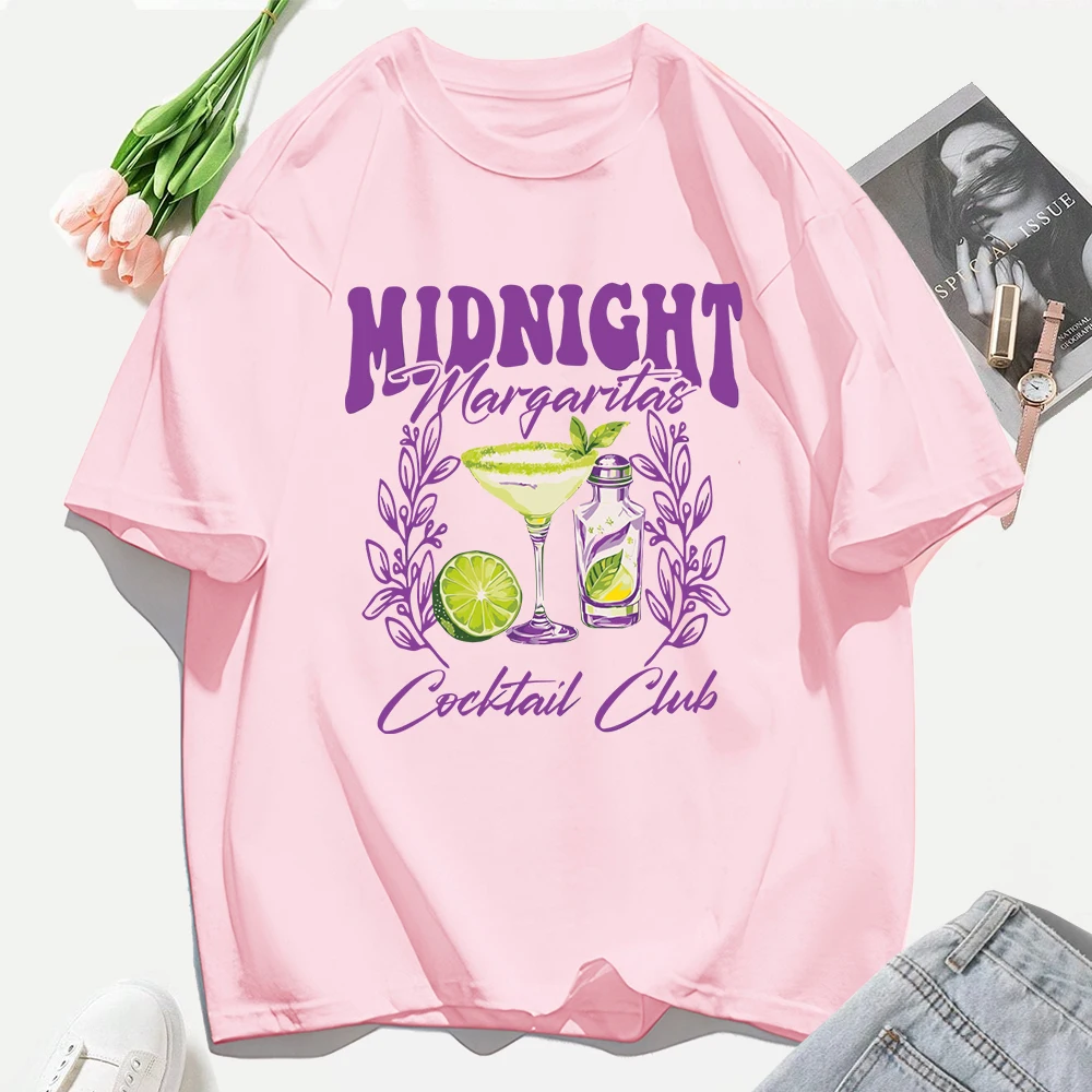 

Midnight Margaret Cocktail Club Printed Women Tee Shirts All-Match Cotton T-Shirt Casual O-Neck Clothes Hip Hop Short Sleeve