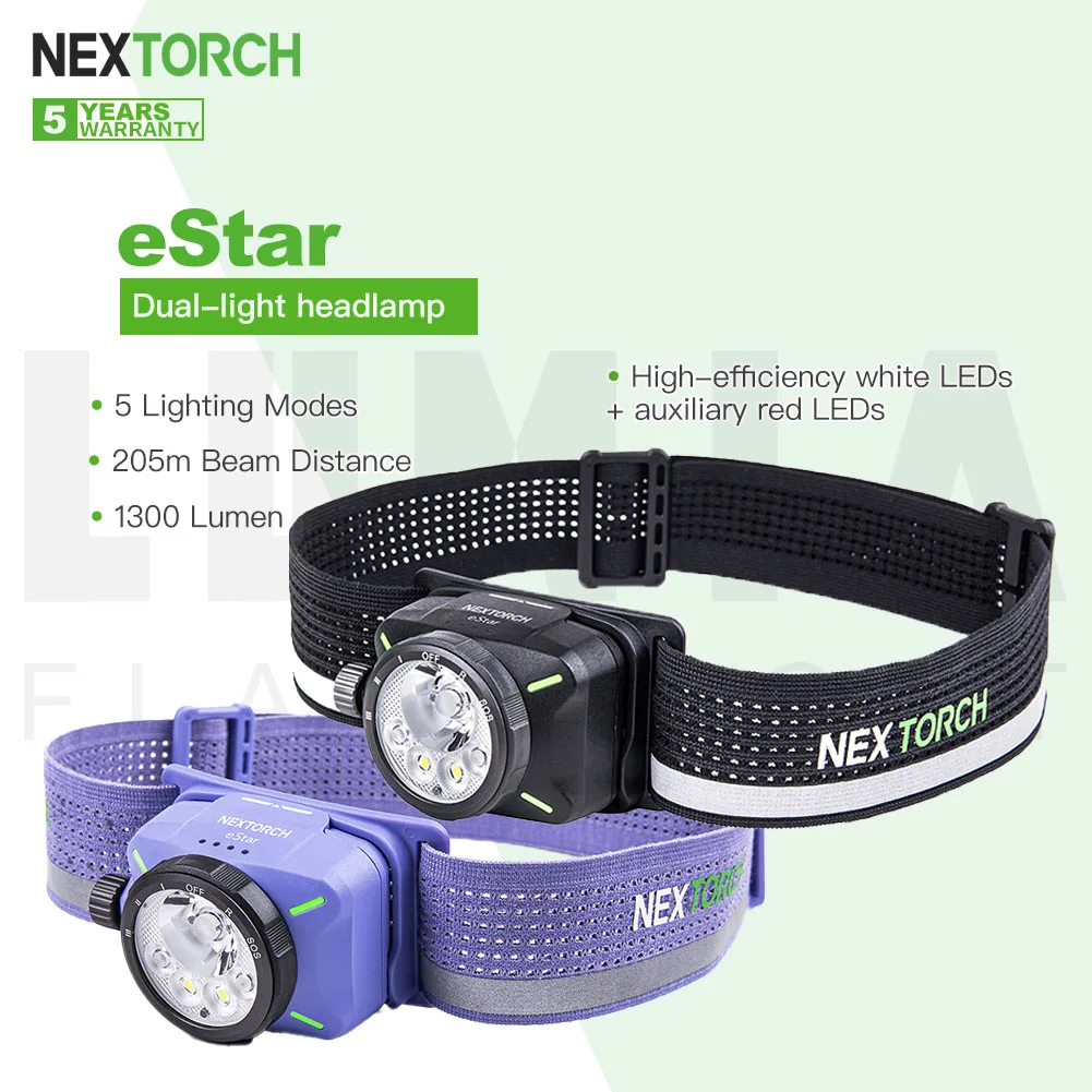NEXTORCH EStar Dual-light Source Tactical Helmet Light/Headlamp/Flashlight, Headwear Strong Light Charging Outdoor Mountaineerin