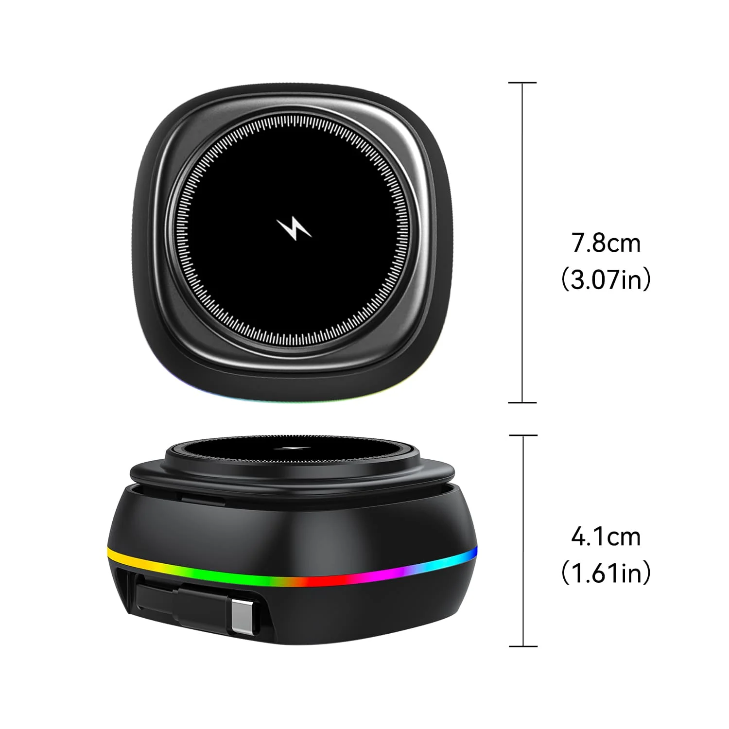 New Design Led Light 3 In 1 Magnetic Wireless Charger Stand Foldable Mini 15w Fast Wireless Desktop Charging Station