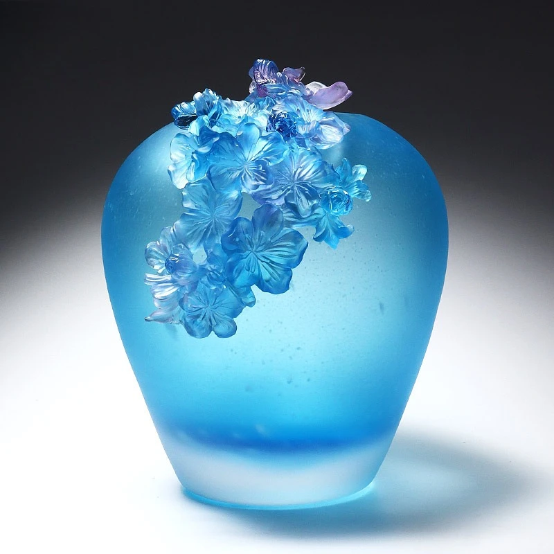 HT Creative glazed peach blossom vase, living room and study room ornaments, birthday gifts for friends moving to a new home