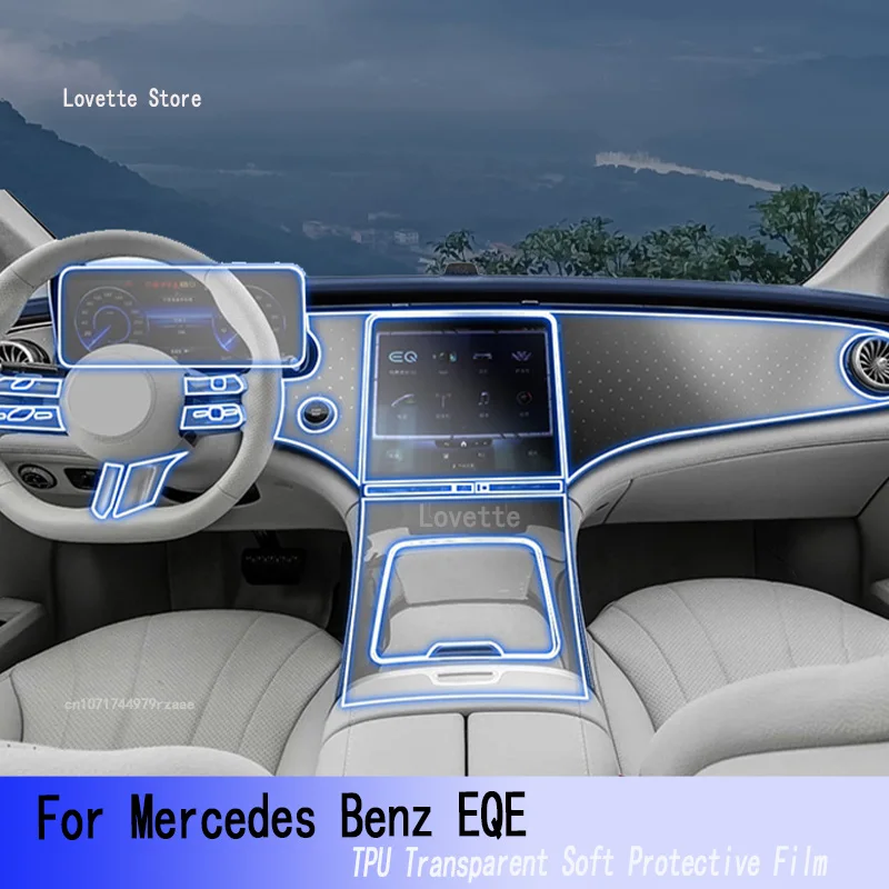 

For Mercedes Benz EQE（2022-2023）Car GPS Navigation Protective LCD TPU Screen Protector Anti-Scratch Film Fitting PPF