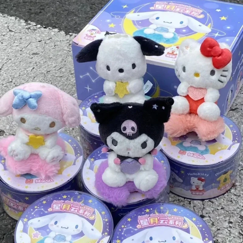 MINISO-Caixa cega Sanrio Star Moon, Série Yun Plush sobrenome, Hello Kitty Cinnamoroll, My Melody, Kuromi, Pachacco Christmas Gift