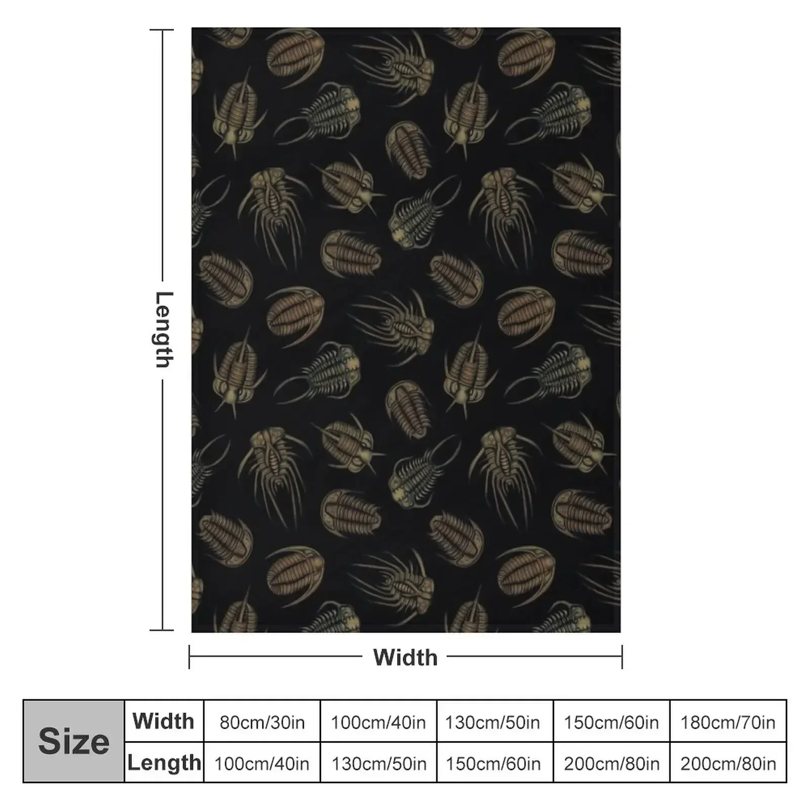 Trilobites - Marine Fossil Pattern Throw Blanket Blankets Sofas Of Decoration Flannel Comforter Blankets