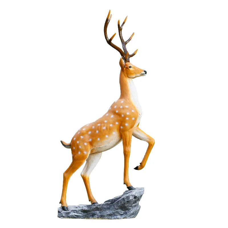 

FRP Simulation Sika Deer Sculpture Deer Ornament Garden Courtyard Sales Department Outdoor Garden Landscape Animal