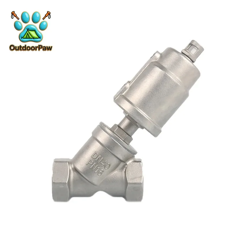 DN40 Stainless Steel Pneumatic Actuator Angle Se-at Valve Pneumatic Se-at Valve 16bar for Steam Gas Oil Normally Closed