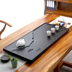 Desk Stone Valet Tea Tray Chinese Luxury Vintage Pu Erh Tea Tray Water Absorbed Rectangular Office Accessories