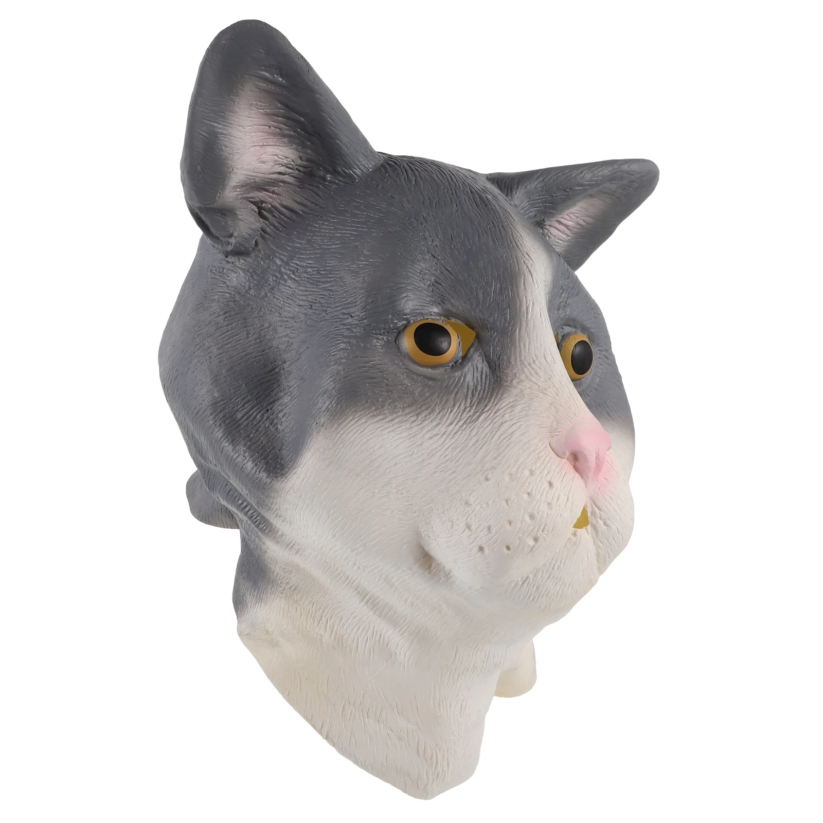 Maschera per testa di gatto Adulti Lattice realistico Maschera per animali di Halloween Costume cosplay spaventoso Copricapo per feste Accessori per costumi di gatto divertenti