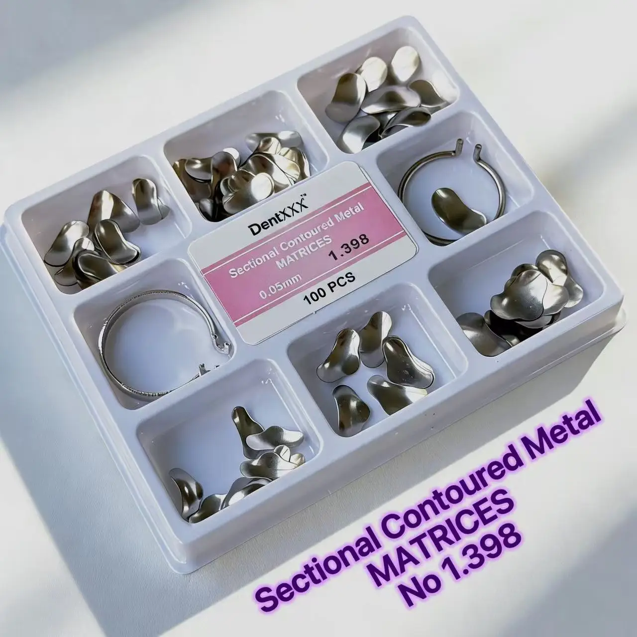 100PCS Saddle Matrix Matrices 0.05MM Sectional Forming Clips Kit No.1398