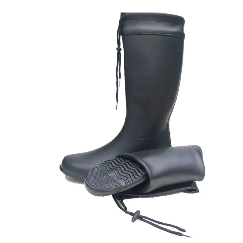 Botas de lluvia suaves plegables para adultos, zapatos de lluvia Ultra altos, botas de agua de goma ligeras, moda para pesca, lavado de autos a