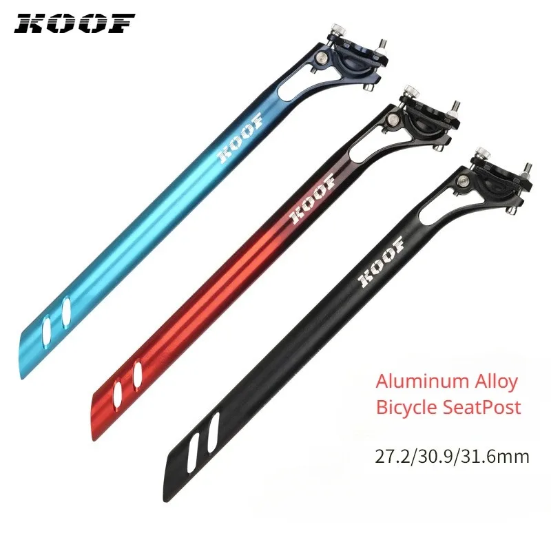 Mountain Bike Seat Tube 27.2/30.9/31.6mm 3D Forging Integrated Forming Bicycle Seatpost Dual Color SeatPost 400mm Bicycle Parts
