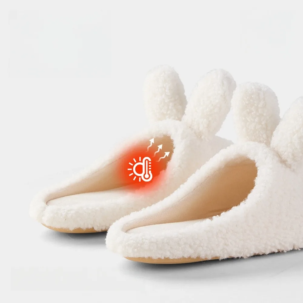 Chinelos de algodão de coelho miffy dos desenhos animados para mulheres outono e inverno casa interior antiderrapante quente bonito pelúcia simples high-end versátil