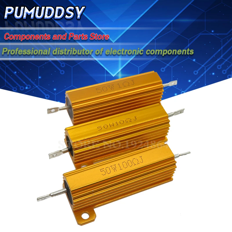 RX24 50W Aluminum Power Metal Shell Case Wirewound Resistor 0.01 ~ 100K 0.1 1 1.5 2 6 7 8 10 20 100 150 200 300 1K 10K 100k ohm