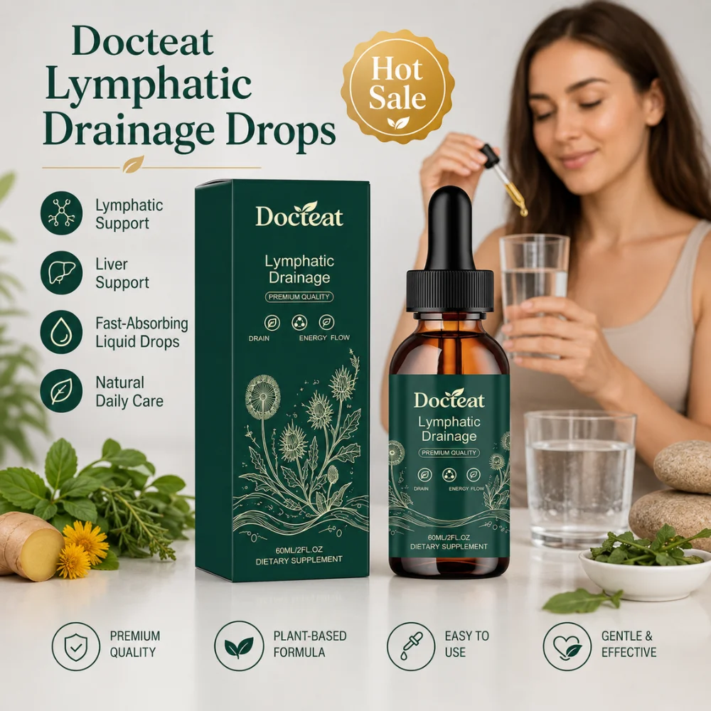 Natural Herbal Lymphatic Drainage Drops 60ml Fast Absorption Liquid Formula Lymph Flow Liver Support Daily Wellness Care