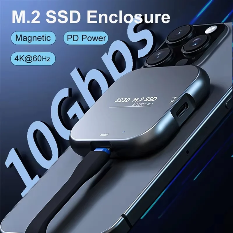 

Магнитный корпус 2230 м. 2 Nvme SSD-корпуса USB 3.2 4K с поддержкой жесткого диска через порт USB-C