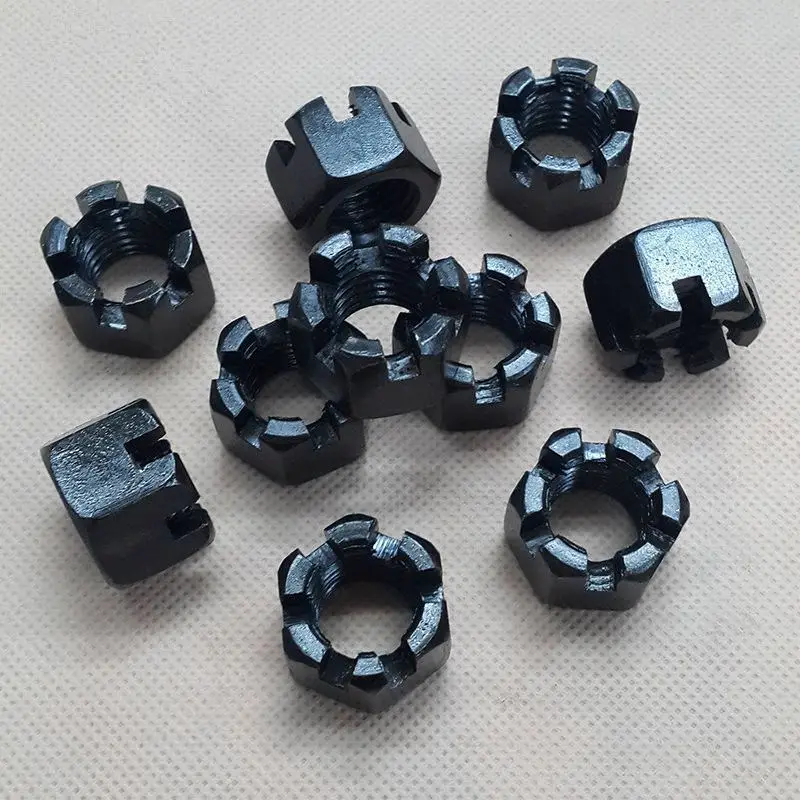 Select Size M5 - M36 Steel Locknut Slotted Hex Castle Nut [CAPT2011]