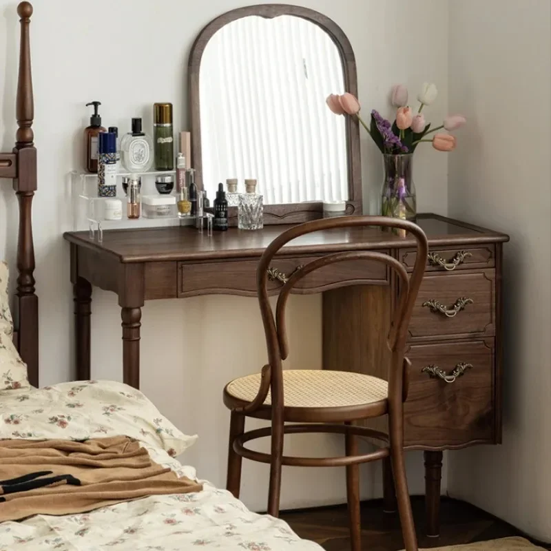 مرآة تخزين، أدراج طاولة الغرور، منظم صغير إسكندنافي، خزائن فتاة الزاوية، مكتب مكياج، أثاث غرفة نوم فريد من نوعه