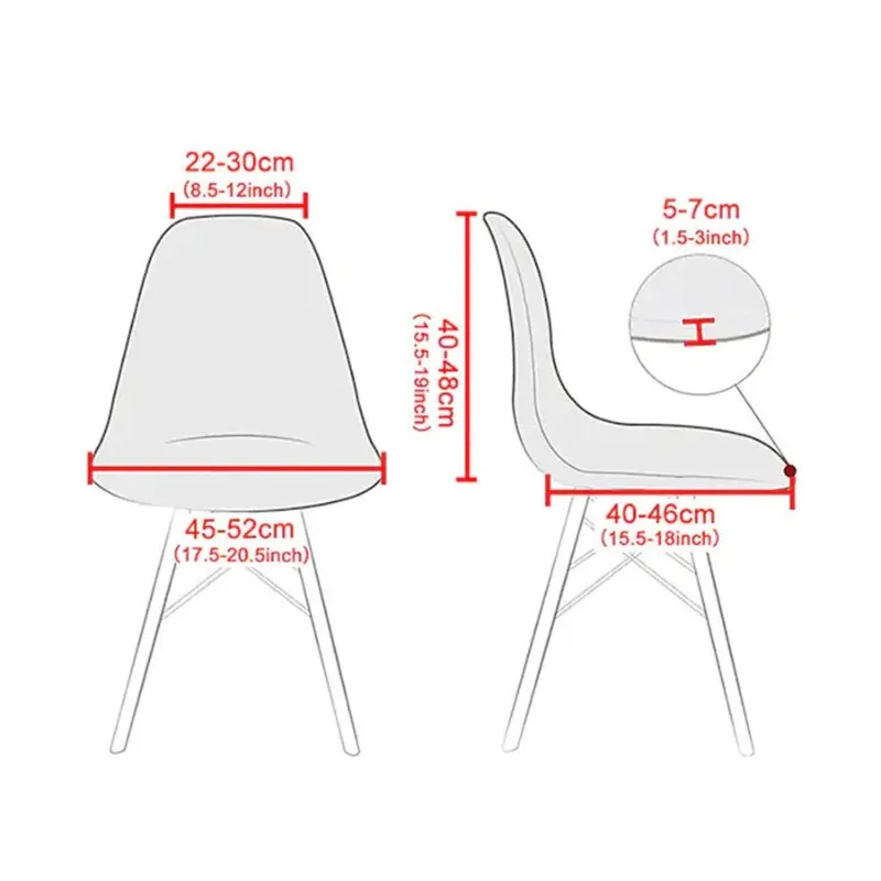 Elastic Printed Chair Cover Non-Slip Milk-Silk Snug-Fit Shell Design Chair Cover Removable Washable Universal Seat Protectors