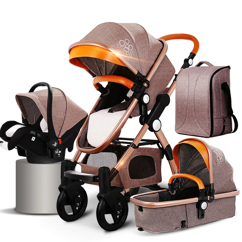 

6--36 Months 3 in 1 Luxury Infant Foldable Baby Stroller Poussette Pram
