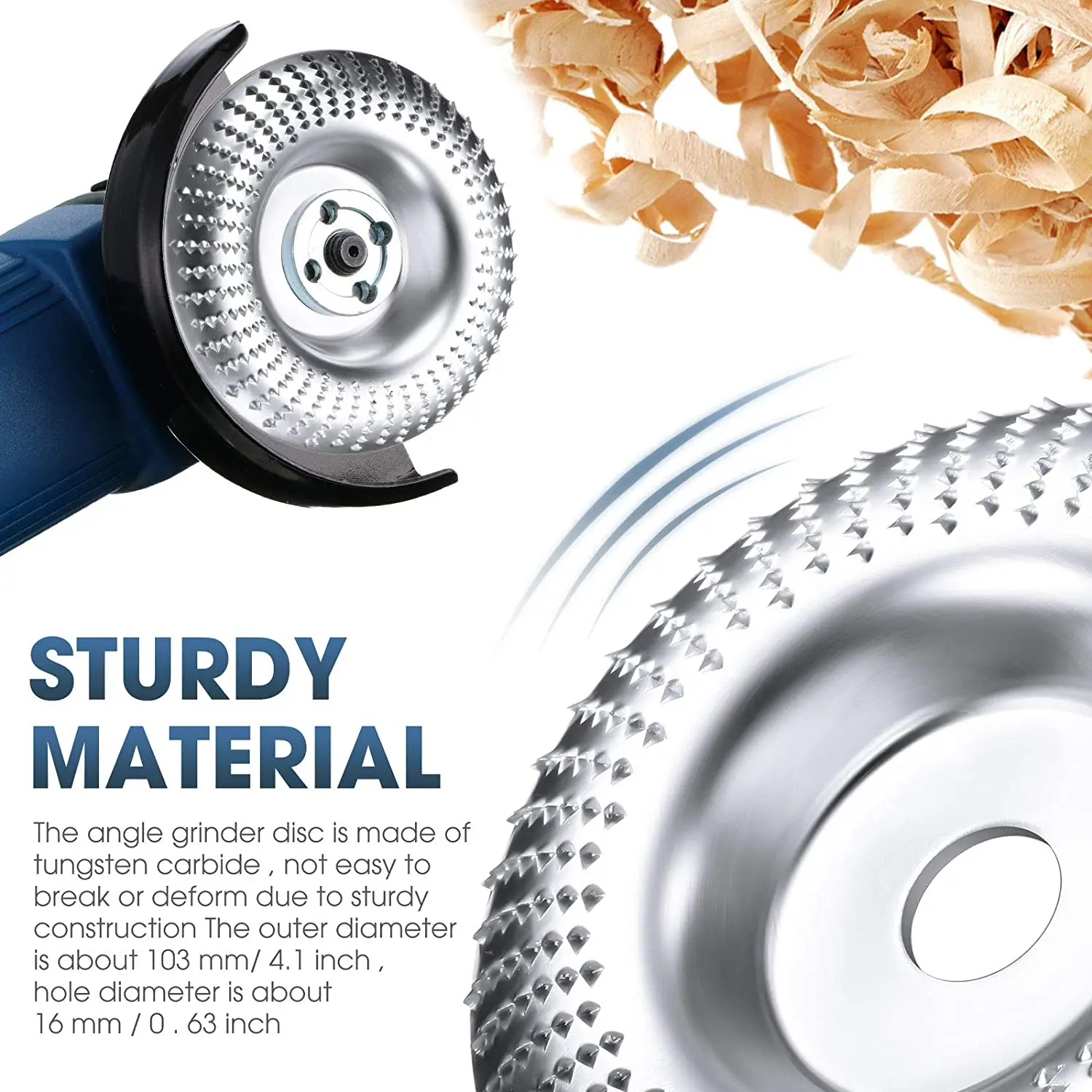 2pcs Woodworking 5/8 Inch Hole Angle Grinder Abrasive Disc 6 Teeth Turbo Carving Disc for Polishing Shaping Grinding Wheel Plate