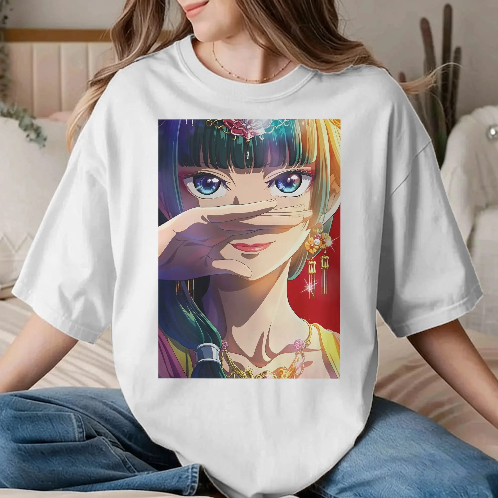 Maomao Anime T Shirt Men Women's 100% Cotton Unique T-Shirts Round Collar The Apothecary Diaries Tee Shirt Clothing Summer