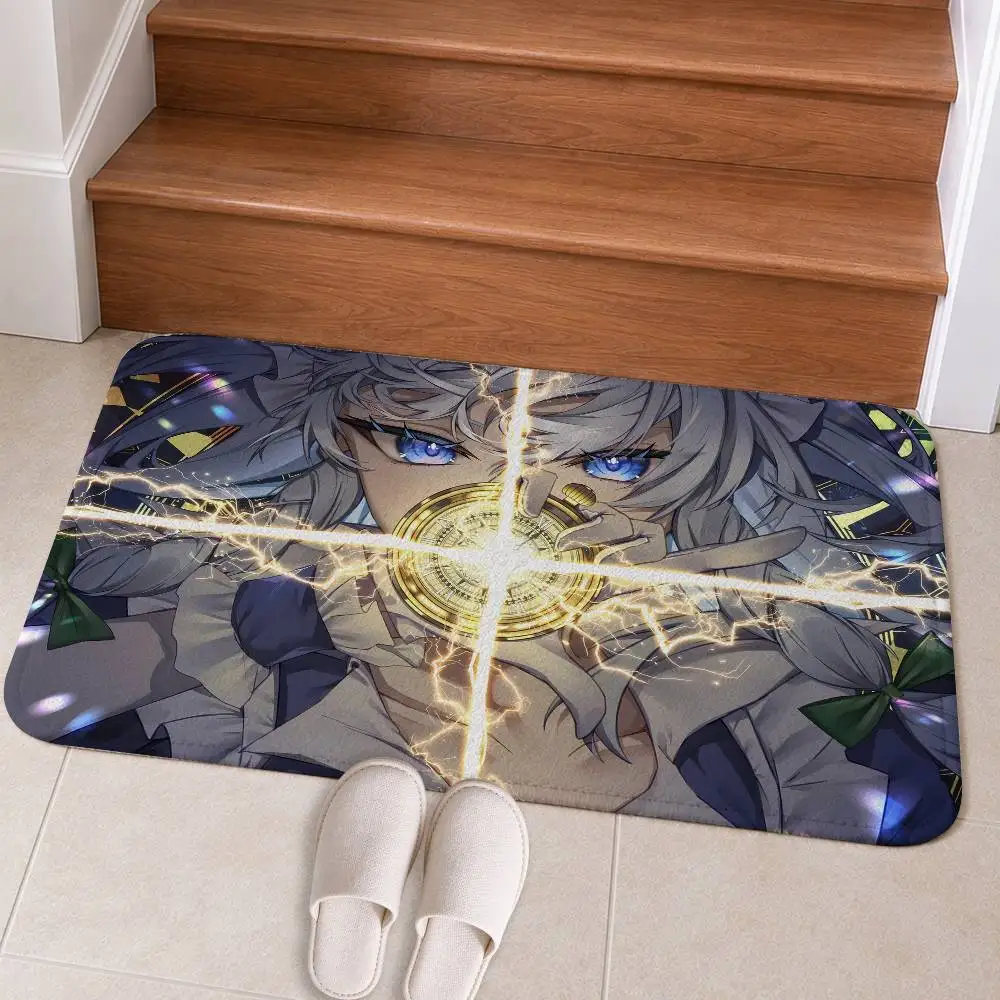 TH-GAME T-Touhou P-ProjectS Short Plush Non-Slip Floor Mat, Easy to Clean, for Bathroom Door & Bedroom Door