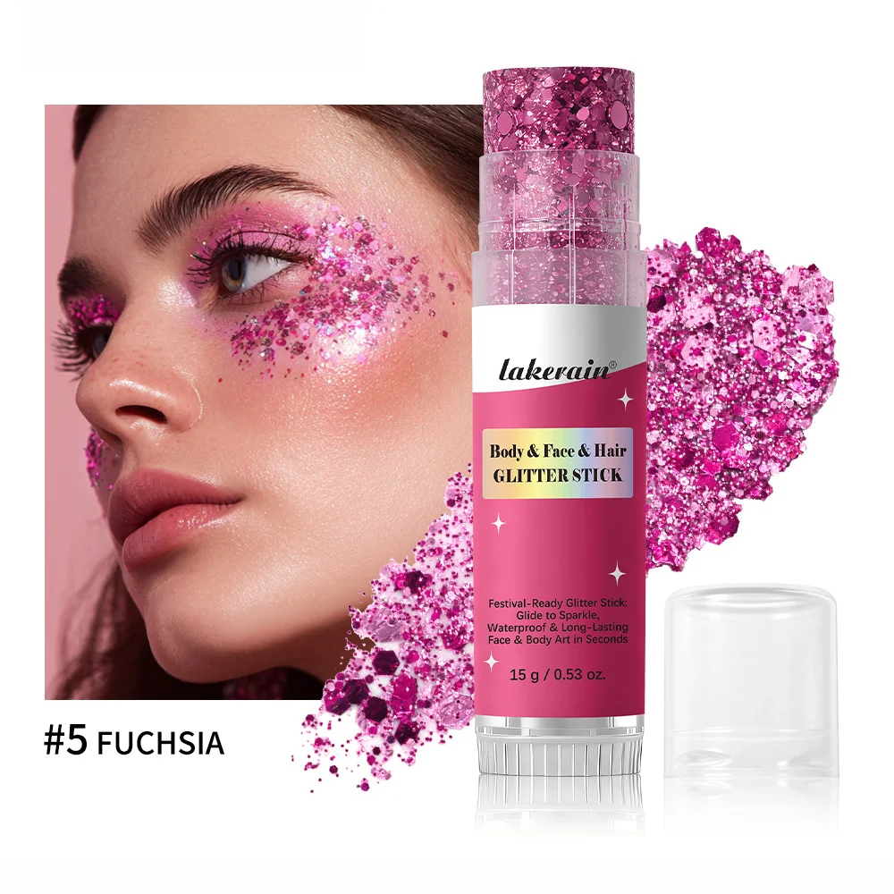 Lakerain Sparkling Gel Highlighter Stick Glanzende Sequin Body & Gezichtsmake-up Glittergel voor Lichaam en Gezicht