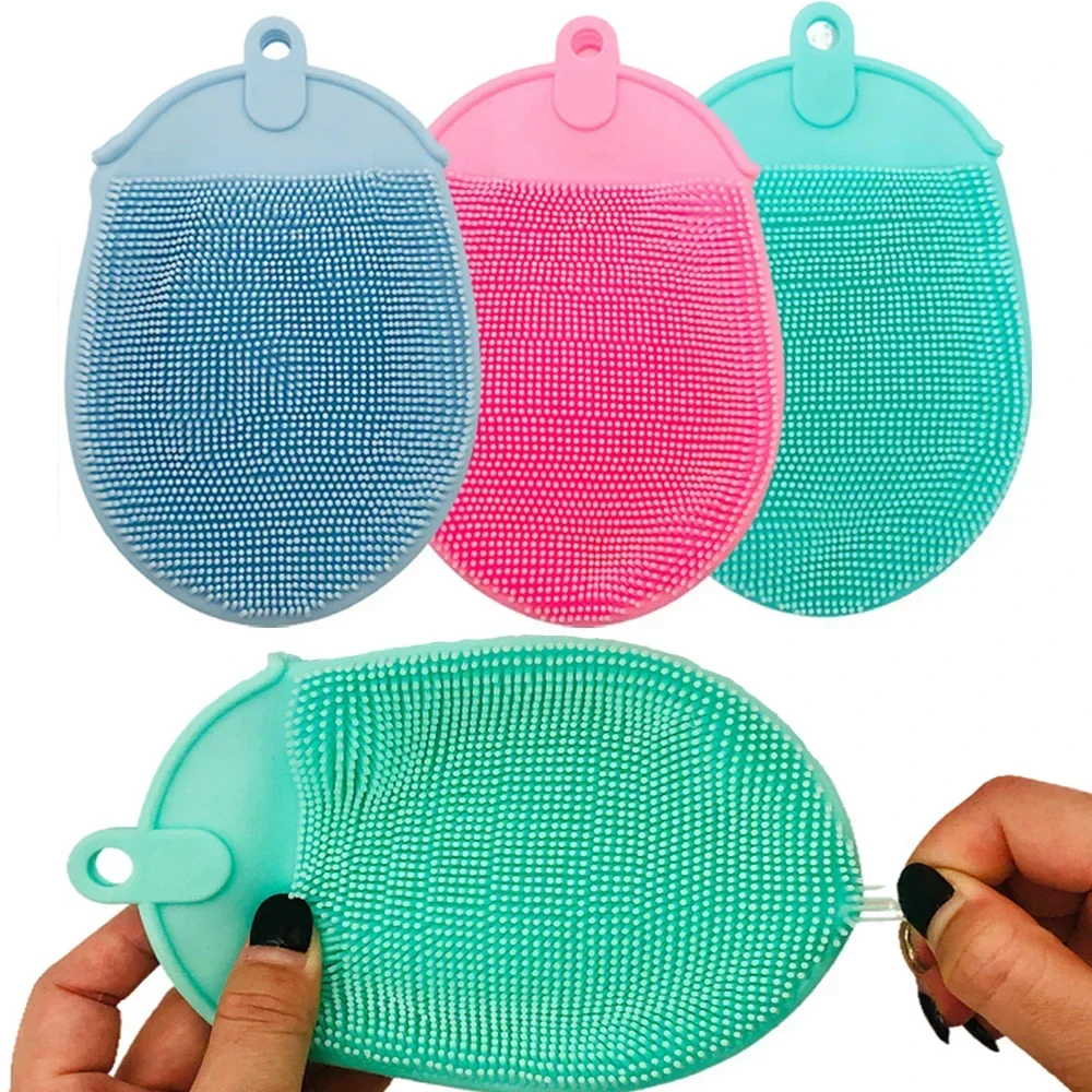 vvocci Exfoliating Baby Showers Hook Soft Scrub Showers Bubble 1pcs Silicone Massage Bath Brush Gloves Cleaning Brush Remover