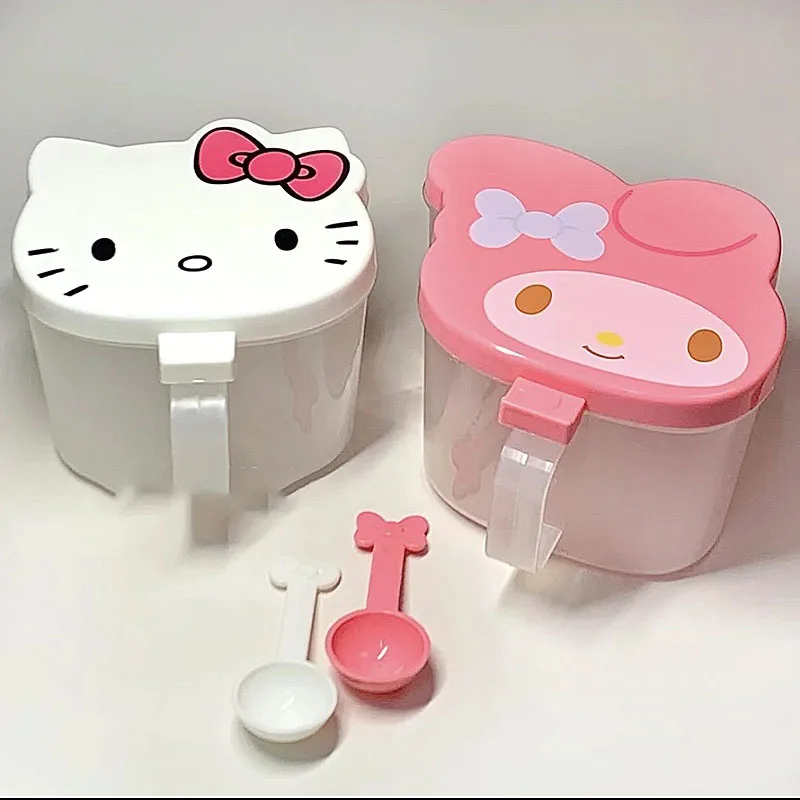 Sanrias Hello Kittys Gewürzglas, Anime My Melody Cartoon, niedliche Gewürzbox mit Löffel, Küchengewürz-Aufbewahrungsbox