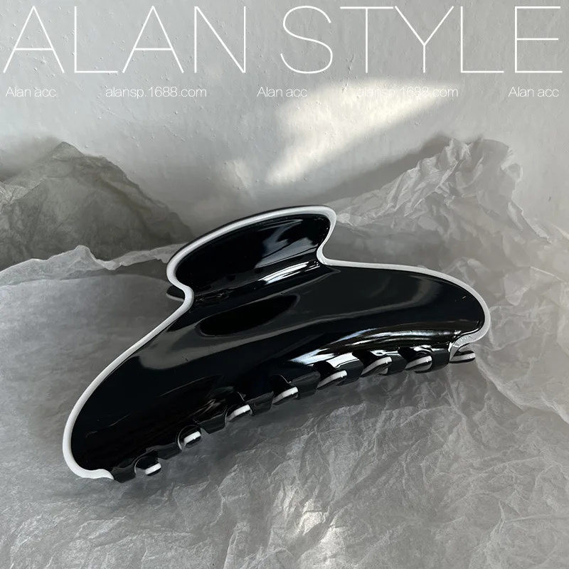 Korean acetic acid high-quality three-layer French elegant large hair clip, hair clip, shark clip, time simple clip, female