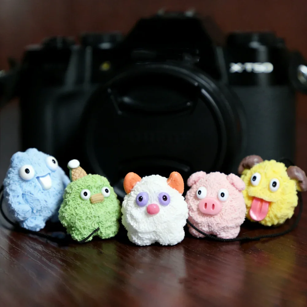 Cute Cartoon Bear Sheep Lens Cap Leash Lens Cap Keeper Anti Lost String For Fujifilm Sony Canon Nikon Z50 Camera Decor Accessory