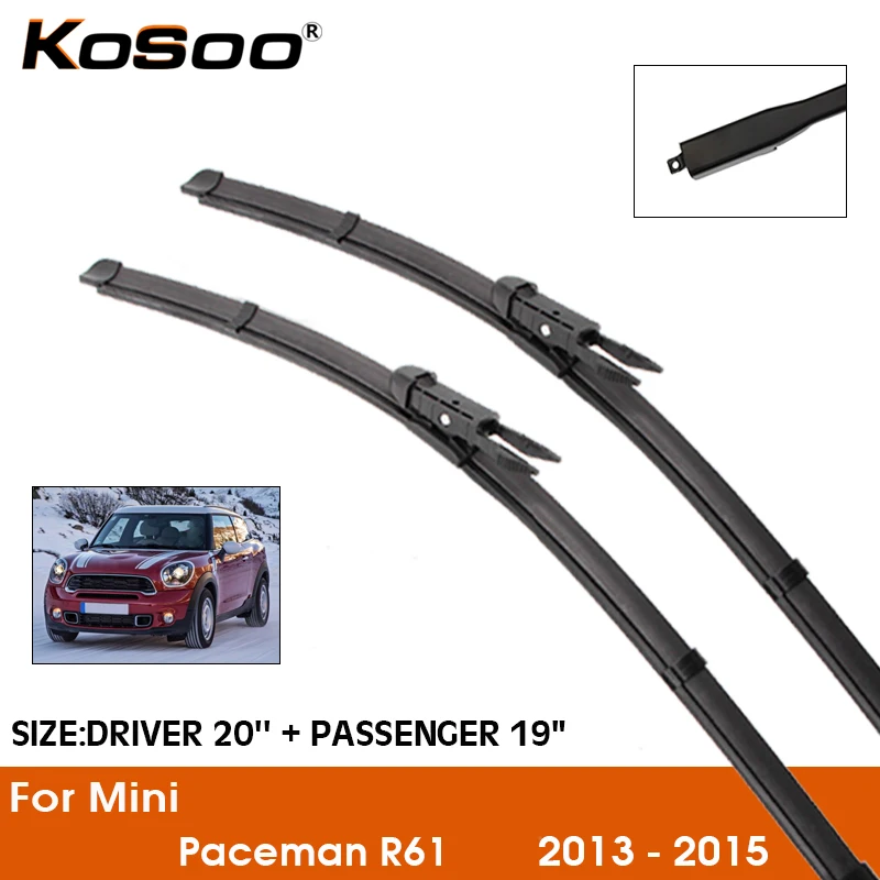 

Car Wiper Blade For Mini Paceman R61 2013-2015 Windshield Rubber Silicon Refill Front Window Wiper 20"+19" LHD RHD Accessories