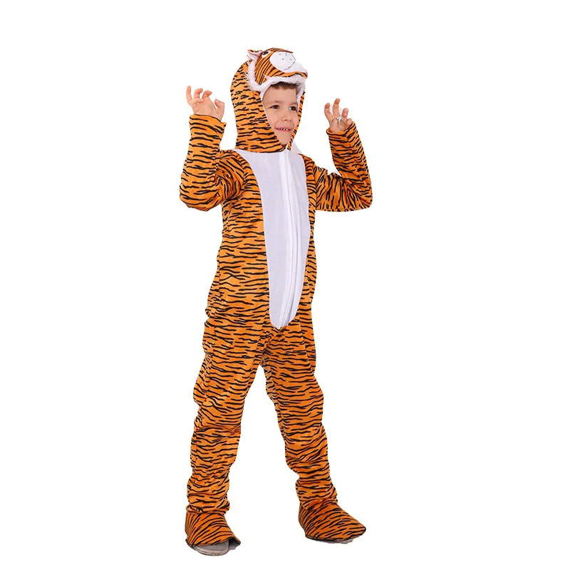 

Children's Boys And Girls Animals Cute Kawaii Tiger Jumpsuit Clothing Halloween Carnival Party Stage Cosplay Performance Costume