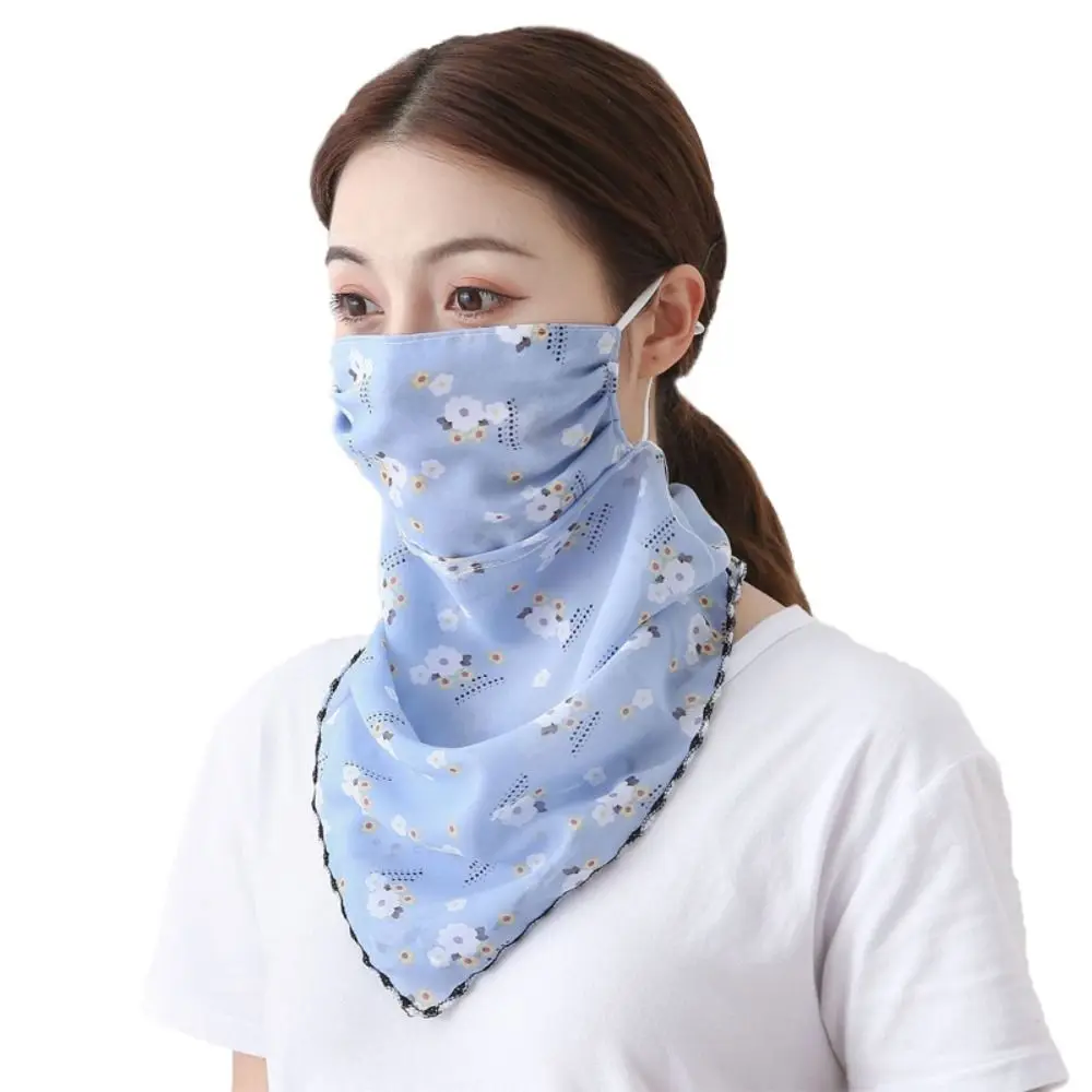 

Fashion UV Protection Bike Mask Breathable Windproof Dustproof Full Face Mask Chiffon Neck Gaiter Outdoor Sport