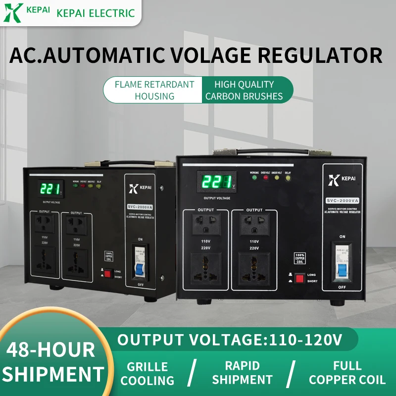New Design Output Voltage 110V 220V Servo Motor Control LCD Display 2000w 3000w Voltage Stabilizer AVR
