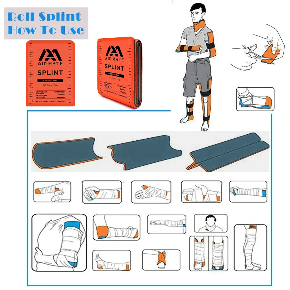 Imagem -06 - Outdoor Sports Emergency Survival Kit Reutilizável Tala Médica Tala Fratura Fixa Substituir Leve Gesso Shapeable 36