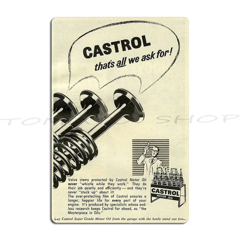 1950S Castrol Oil. Retro Times!  Metal Signs Create Wall Plaque Personalized Cinema Designing  Tin Sign Poster