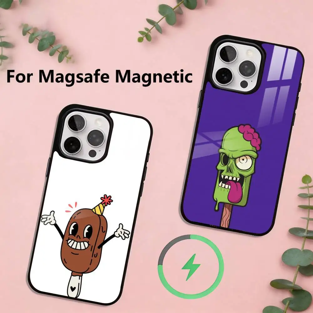Creamy Monster Phone Case For iPhone17,16,15,14,13,12,11 Plus,Pro Magnetic For Magsafe Wireless Charging