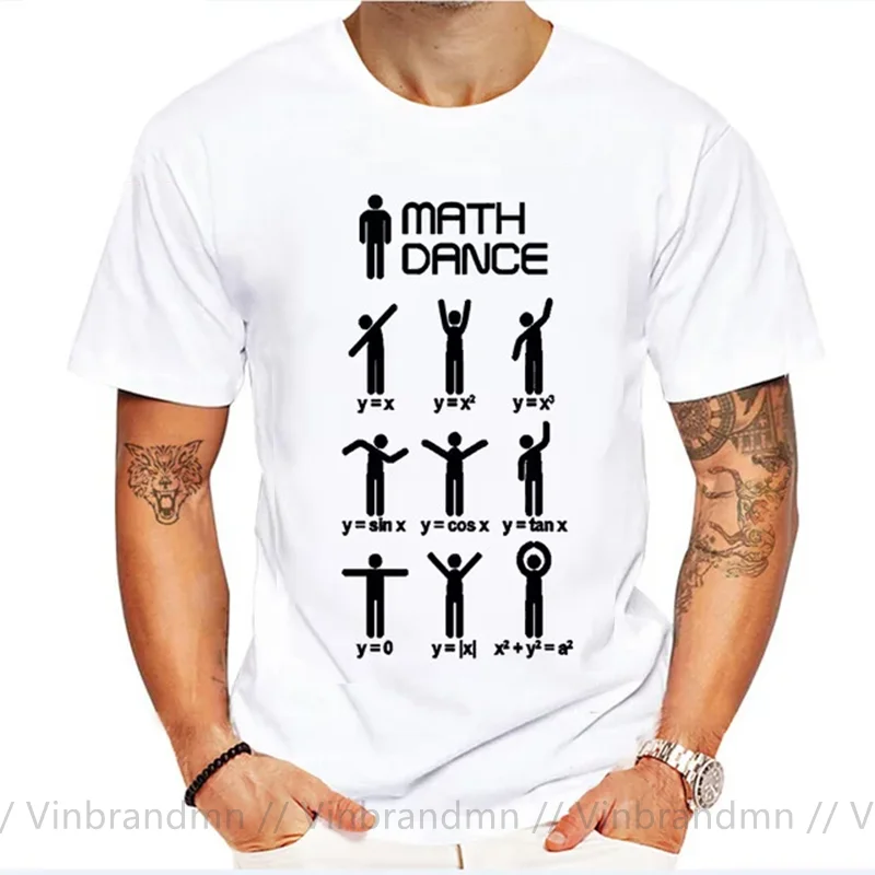 Parody Casual Cotton Math Dance Print T shirt Men Humor Leisure Brand Dancing Math Short Sleeve T-shirt Funny Tee Shirt camiseta