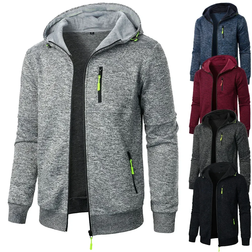 

Мужские повседневные толстовки с капюшоном, приталенная спортивная одежда, осенняя куртка для мужчин, спортивный костюм, уличные куртки