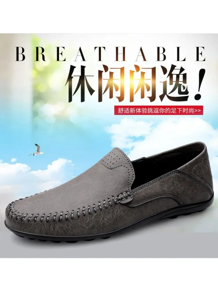 Premium Quality Leather Slip-On Shoes for Men, Perfect for Casual and Semi-Formal Settings, Available Sizes 38-47