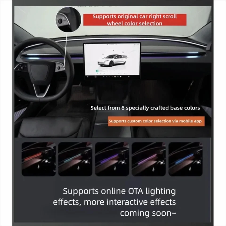 Intelligentes Lüftungsschlitz-Ambientelichtsystem Totwinkel-Überwachungssystem BSD für Tesla New Y YL Juniper Model 3 Highland Model 3 Y 2021+ – Detail 19