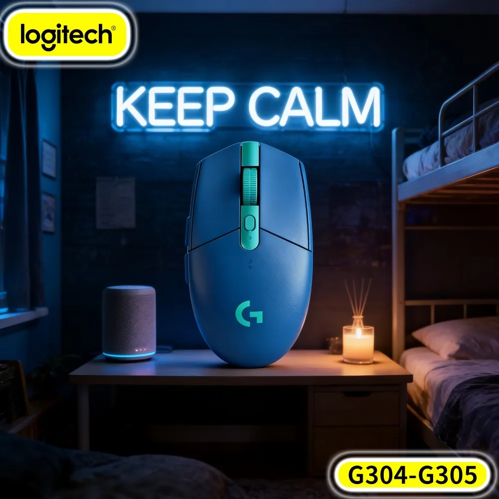 Logitech G305 Wireless LIGHTSPEED Mouse, 12000 DPI HERO Sensor, 6 Custom Buttons, 250H Battery, 99G, PC Mac
