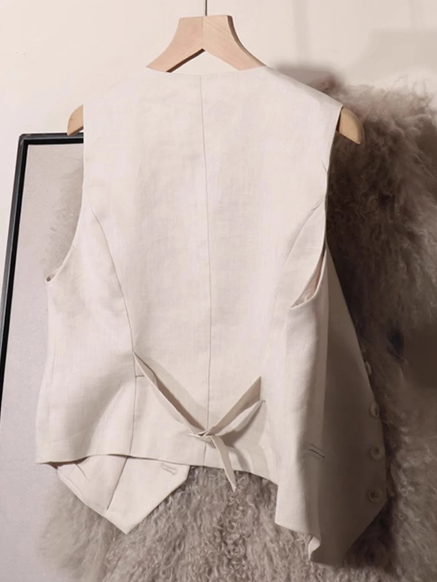 

Осенний костюм Ele, жилет на одной пуговице, женская модная верхняя одежда, свободный открытый кардиган, однотонный, для поездок на работу, Sle