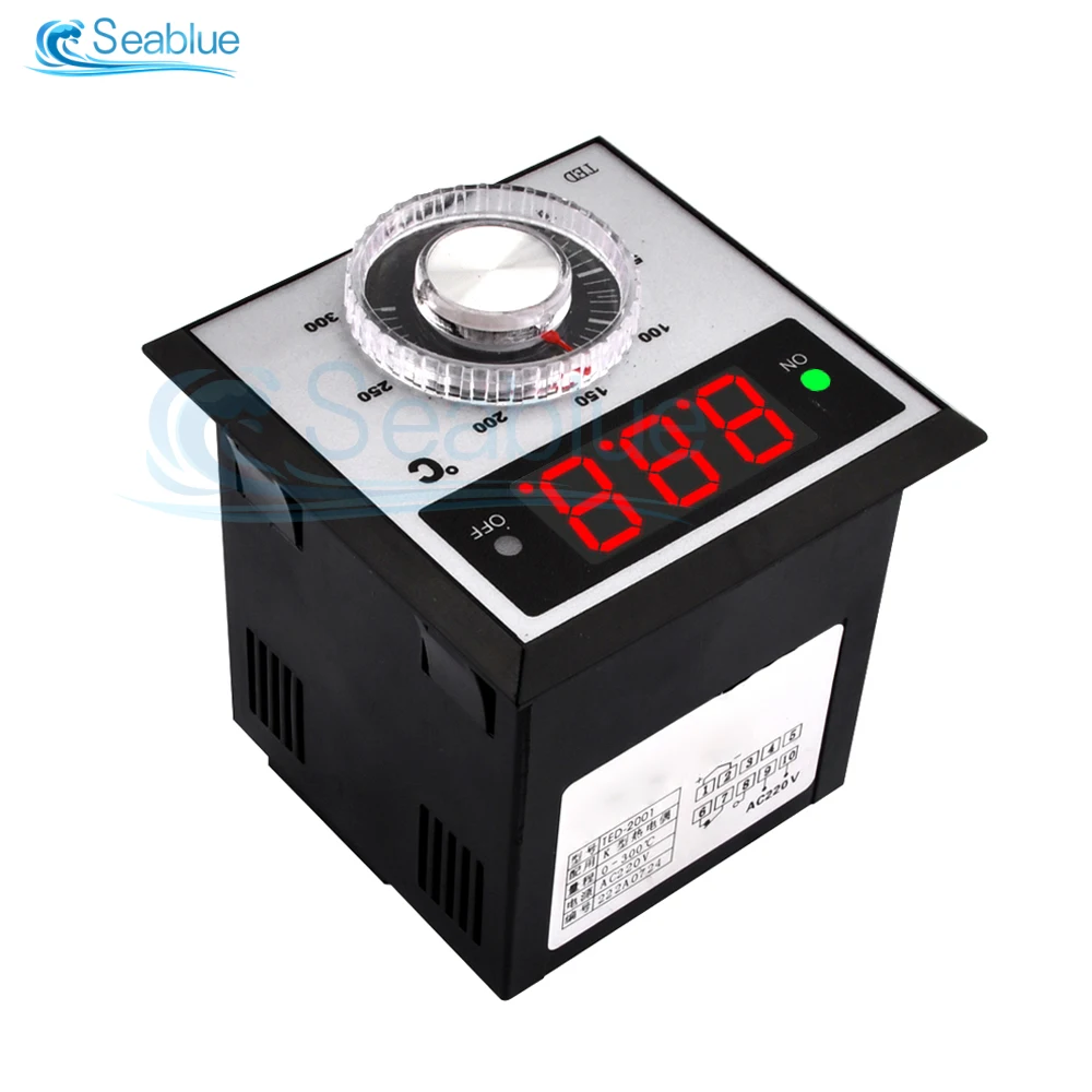 1Pc Industrial High Temperature TED-2001 K-type Thermometer AC 220V Digital temperature meter tester 0-300（℃） Degree thermograph