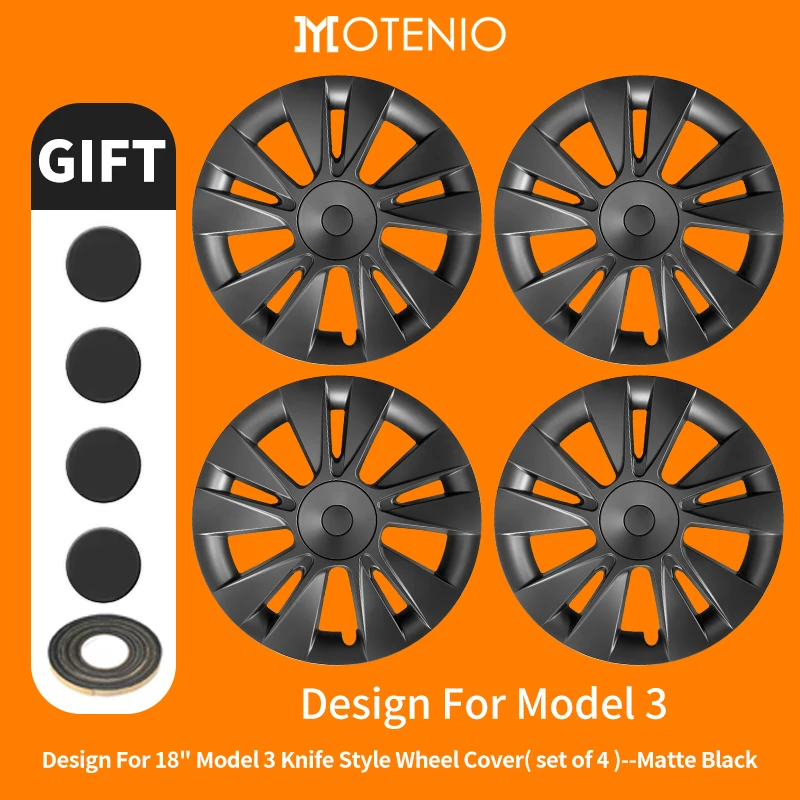 4-delige Set 18 Inch Arachnid Stijl Wieldeksels voor TESLA Model 3 (2017–2023) – Alleen voor Model 3