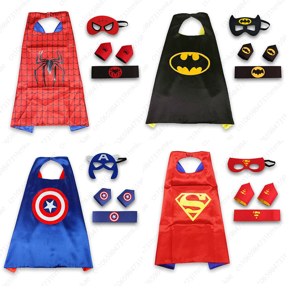 Masque de super-héros pour Halloween, cape de déguisement, cape d'anime Spider-Man Batman, figurines d'action, jouets, cadeau pour fête cosplay